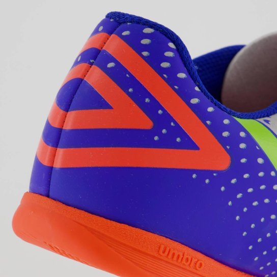 Chuteira Umbro Flip Futsal Kids Cinza e Azul