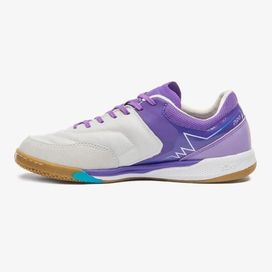 Chuteira Umbro Futsal Adamant Master Class Pro Branco/Roxo