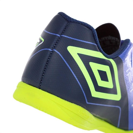 Chuteira Umbro Futsal Fifty VI Jr Azul e Verde Limão - Juvenil