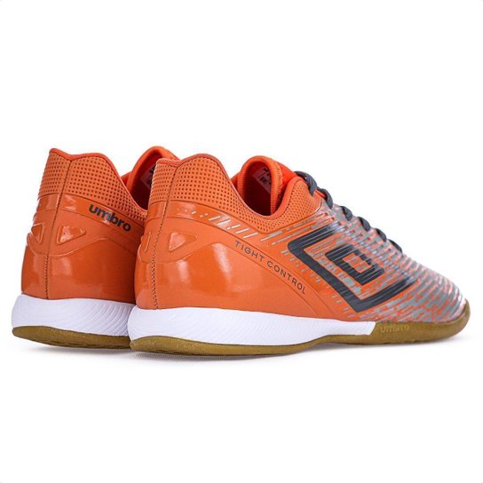 Chuteira Umbro Futsal Gravity Cinza Laranja e Grafite - Masculina