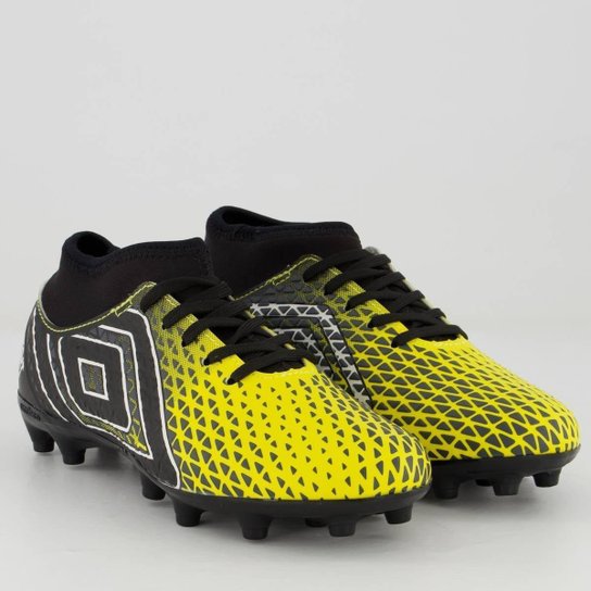Chuteira Umbro Mutant Campo Juvenil Amarela e Preta