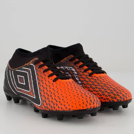 Chuteira Umbro Mutant Campo Juvenil Laranja e Preta