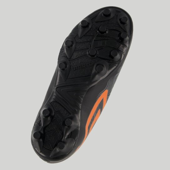 Chuteira Umbro Orbit Campo Juvenil Preta e Laranja