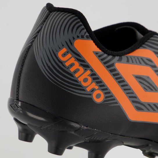 Chuteira Umbro Orbit Campo Juvenil Preta e Laranja