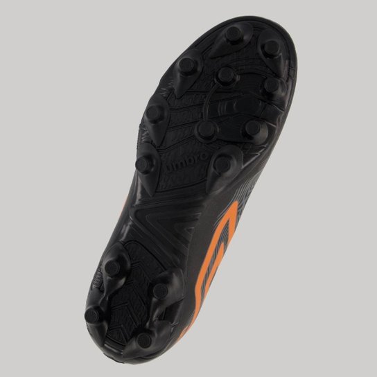 Chuteira Umbro Orbit Campo Preta e Laranja