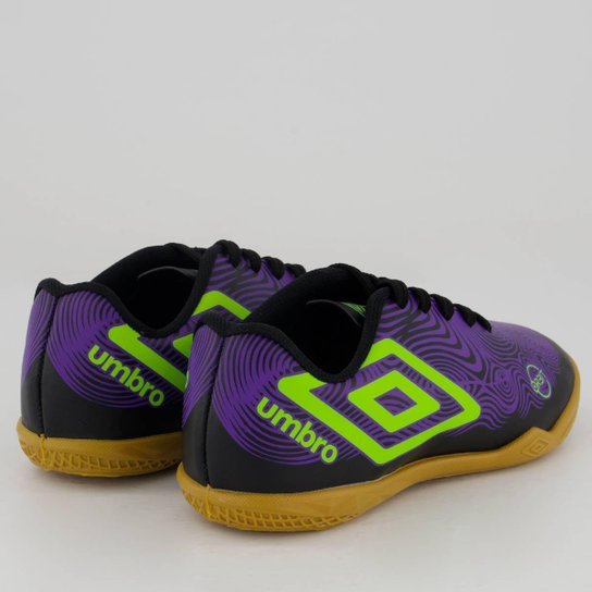 Chuteira Umbro Orbit Futsal Juvenil Roxa e Verde