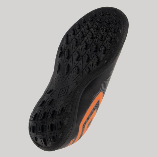 Chuteira Umbro Orbit Society Juvenil Preta e Laranja