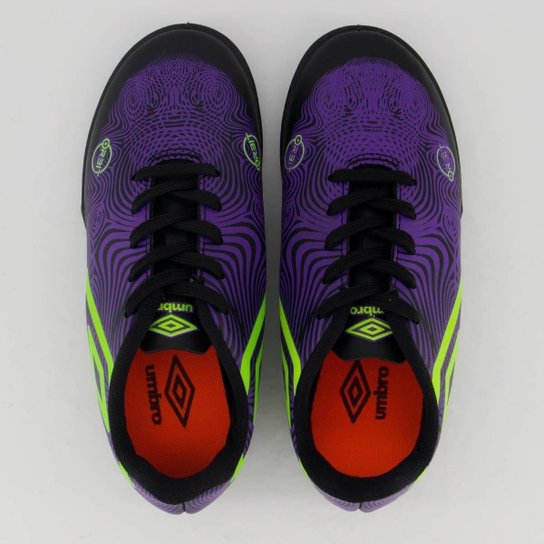Chuteira Umbro Orbit Society Juvenil Roxa e Verde