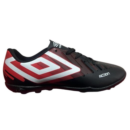 CHUTEIRA UMBRO SOCIETY ACTION-PRETO/VERMELHO/BRANCO