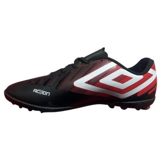 CHUTEIRA UMBRO SOCIETY ACTION-PRETO/VERMELHO/BRANCO