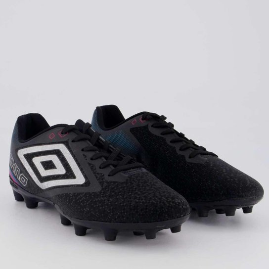 Chuteira Umbro Techno II Campo Preta e Cinza