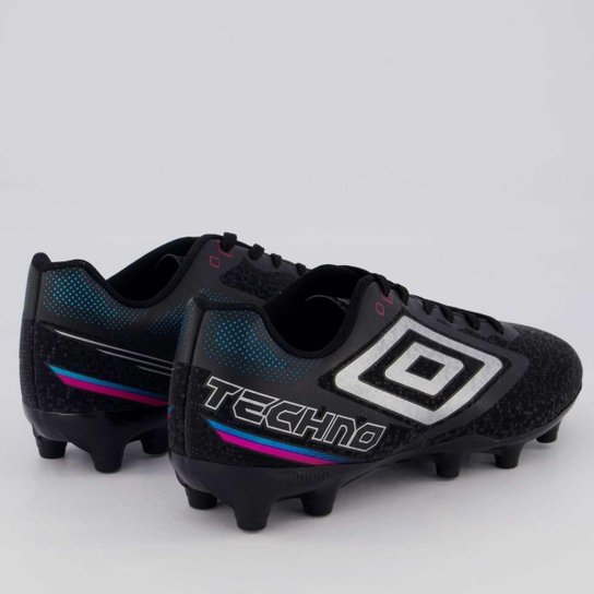 Chuteira Umbro Techno II Campo Preta e Cinza