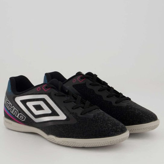 Chuteira Umbro Techno II Futsal Juvenil Preta e Cinza