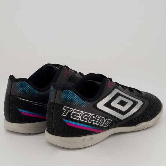 Chuteira Umbro Techno II Futsal Juvenil Preta e Cinza