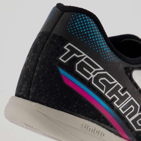 Chuteira Umbro Techno II Futsal Juvenil Preta e Cinza