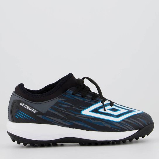 Chuteira Umbro Ultimate Society Juvenil Preta e Azul