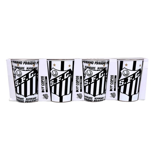 Conjunto de Copos Santos Plástico 450 ml - 4 Unidades