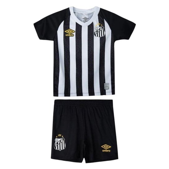 Conjunto Umbro Santos II 2025 Infantil - Preto 1
