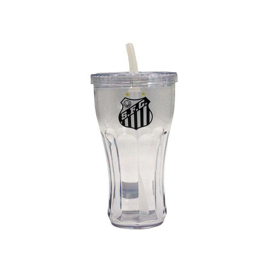 Copo Com Canudo 550ml E Mochila Tipo Saco - Santos