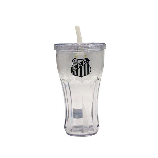 Copo Com Canudo 550ml E Mochila Tipo Saco - Santos