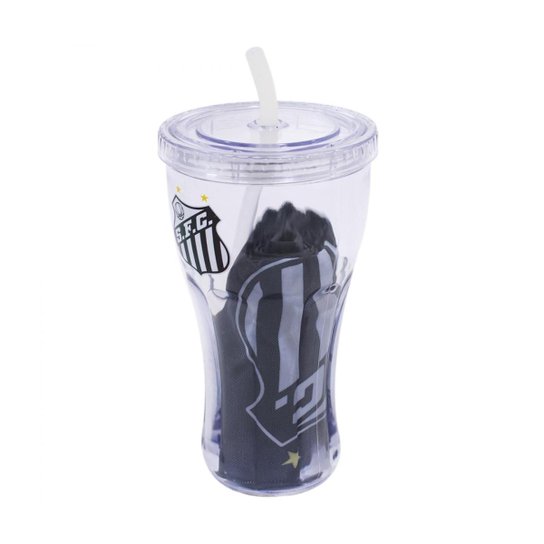 Copo Com Canudo 550ml E Mochila Tipo Saco - Santos
