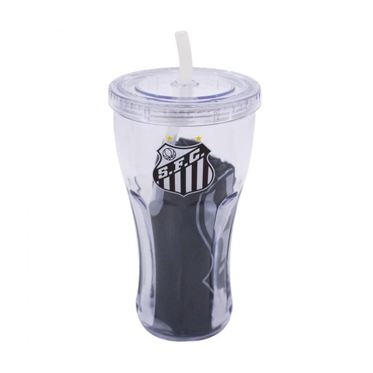 Copo Com Canudo 550ml E Mochila Tipo Saco - Santos