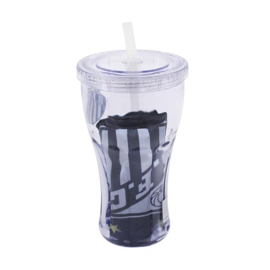 Copo Com Canudo 550ml E Mochila Tipo Saco - Santos