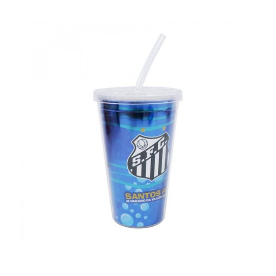 Copo De Plástico Canudo 500ml Santos