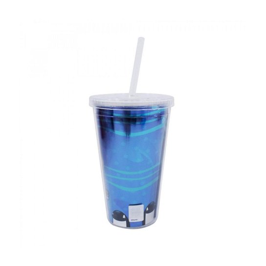 Copo De Plástico Com Canudo 450ml Santos