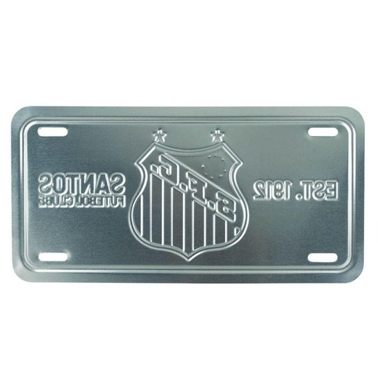 Enfeite Metal Placa Carro 15x30cm - Santos