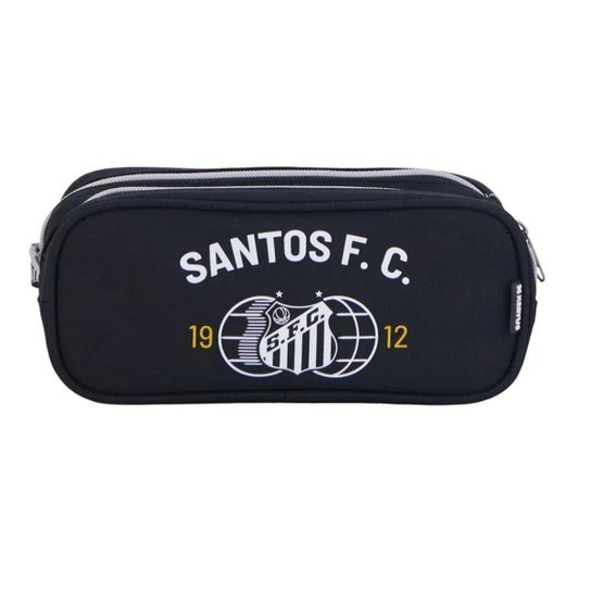Estojo Escolar infantil Duplo Futebol Santos Torcida Jovem 16625 Original