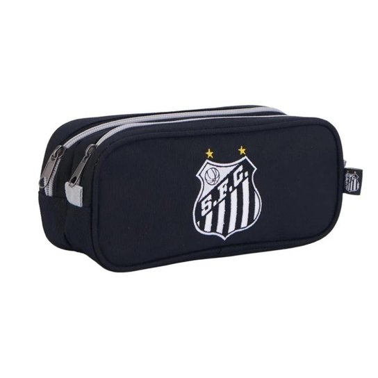 Estojo Escolar infantil Duplo Futebol Santos Torcida Jovem 16625 Original
