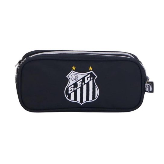 Estojo Escolar infantil Duplo Futebol Santos Torcida Jovem 16625 Original