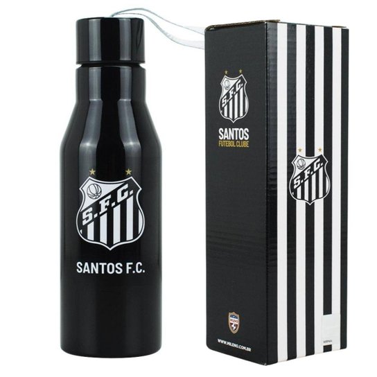 Garrafa Inox Tampa Rosqueável Cordão Santos Peixe 600ml