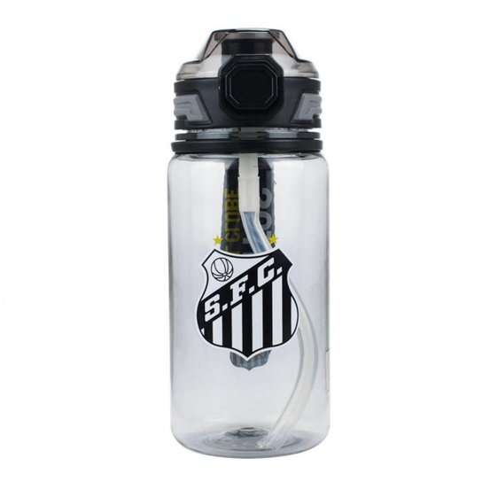 Garrafa Plástico Com Canudo 650ml - Santos
