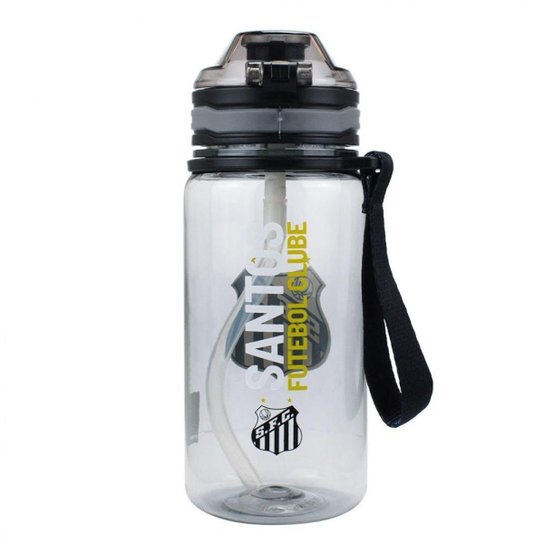 Garrafa Plástico Com Canudo 650ml - Santos