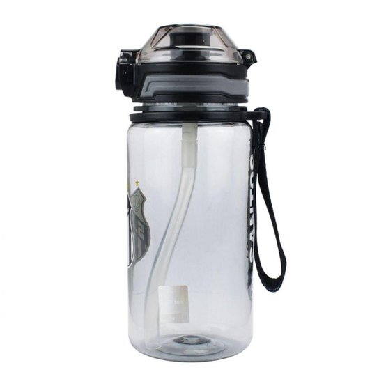 Garrafa Plástico Com Canudo 650ml - Santos