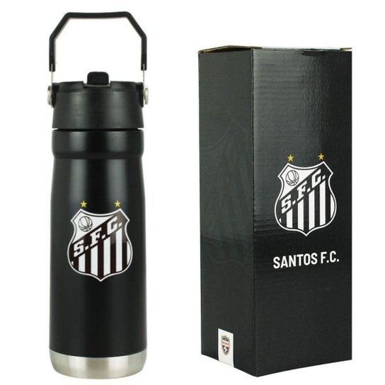 Garrafa Térmica Inox Alça Canudo Bico 650ml - Santos