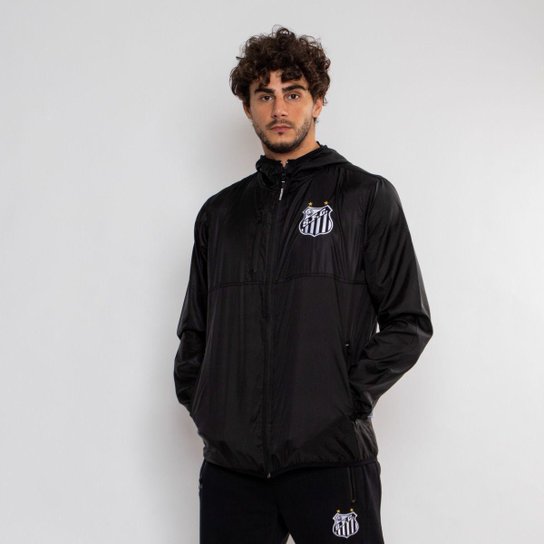 Jaqueta Corta Vento Santos Oficial Escudo Masculina