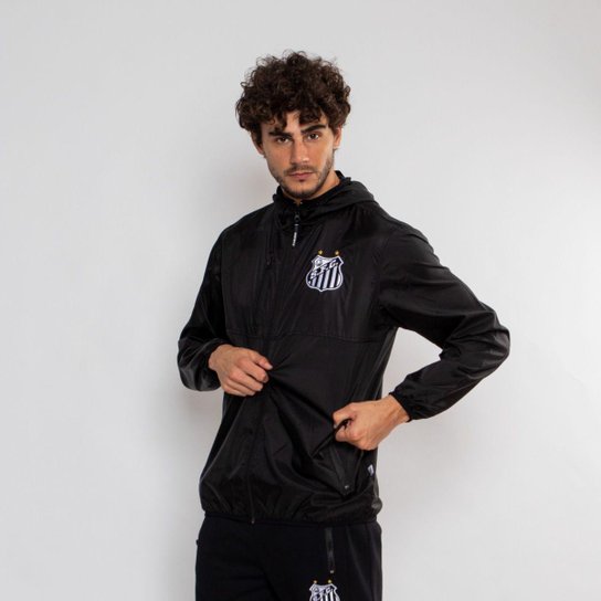 Jaqueta Corta Vento Santos Oficial Escudo Masculina