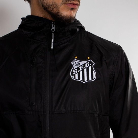 Jaqueta Corta Vento Santos Oficial Escudo Masculina
