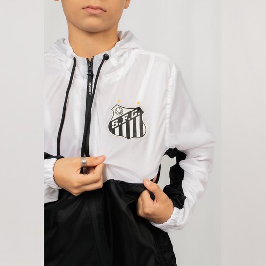 Jaqueta Santos Oficial Corta Vento Nylon Juvenil Surf Center