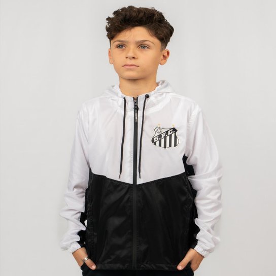 Jaqueta Santos Oficial Corta Vento Nylon Juvenil Surf Center