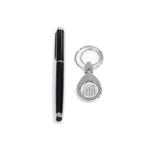 Jg Caneta De Metal Touchscreen Com Chaveiro - Santos