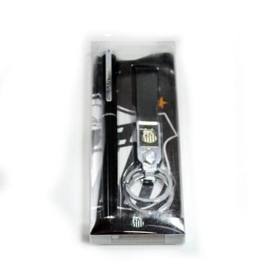 Jogo Caneta Touchscreen De Metal Com Chaveiro - Santos