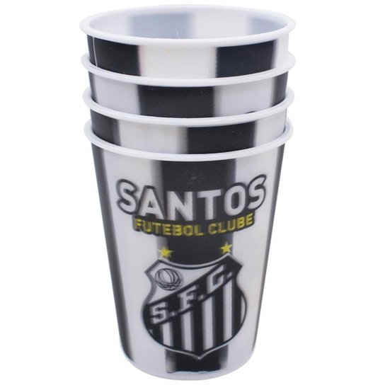 Jogo Com 4 Copos 3d 400ml - Santos