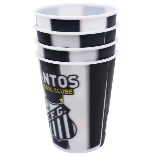 Jogo Com 4 Copos 3d 400ml - Santos