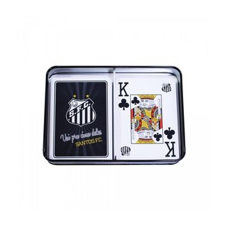 Kit 2 Baralhos + Lata Santos