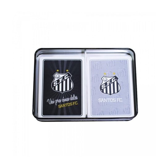 Kit 2 Baralhos + Lata Santos