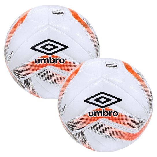 Kit 2 Bolas De Futsal Umbro Sala V Pro LNF - Branco e Laranja 4